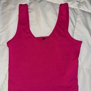SHEIN Pink Ribbed Crop Top